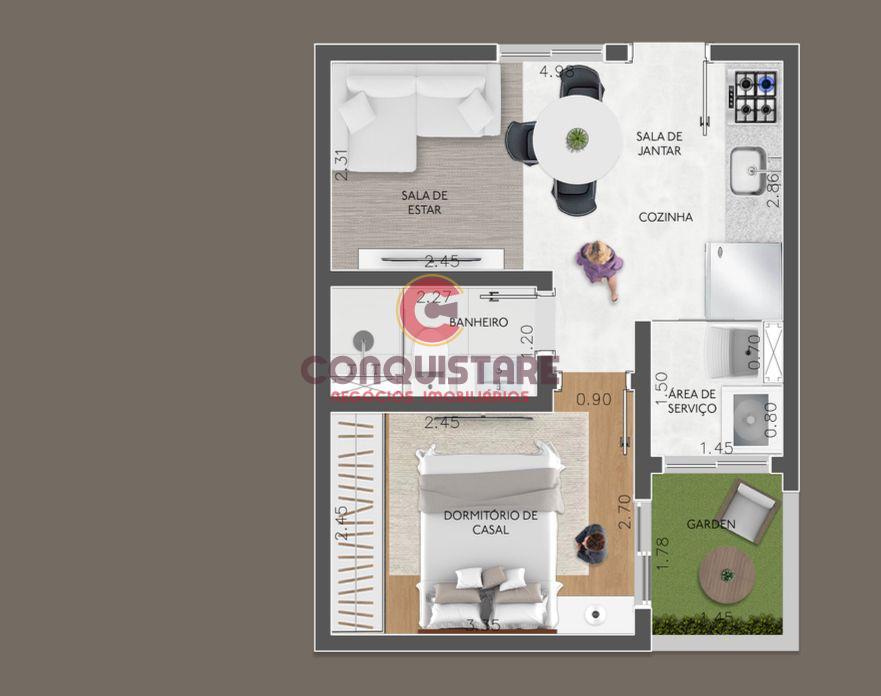 Apartamento à venda com 1 quarto, 33m² - Foto 3